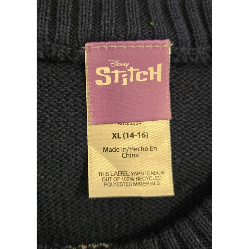 NWOT Disney Stitch Christmas Sweater "It's Stitchmas Time"‎  Youth 14-16 - Picture 2 of 8
